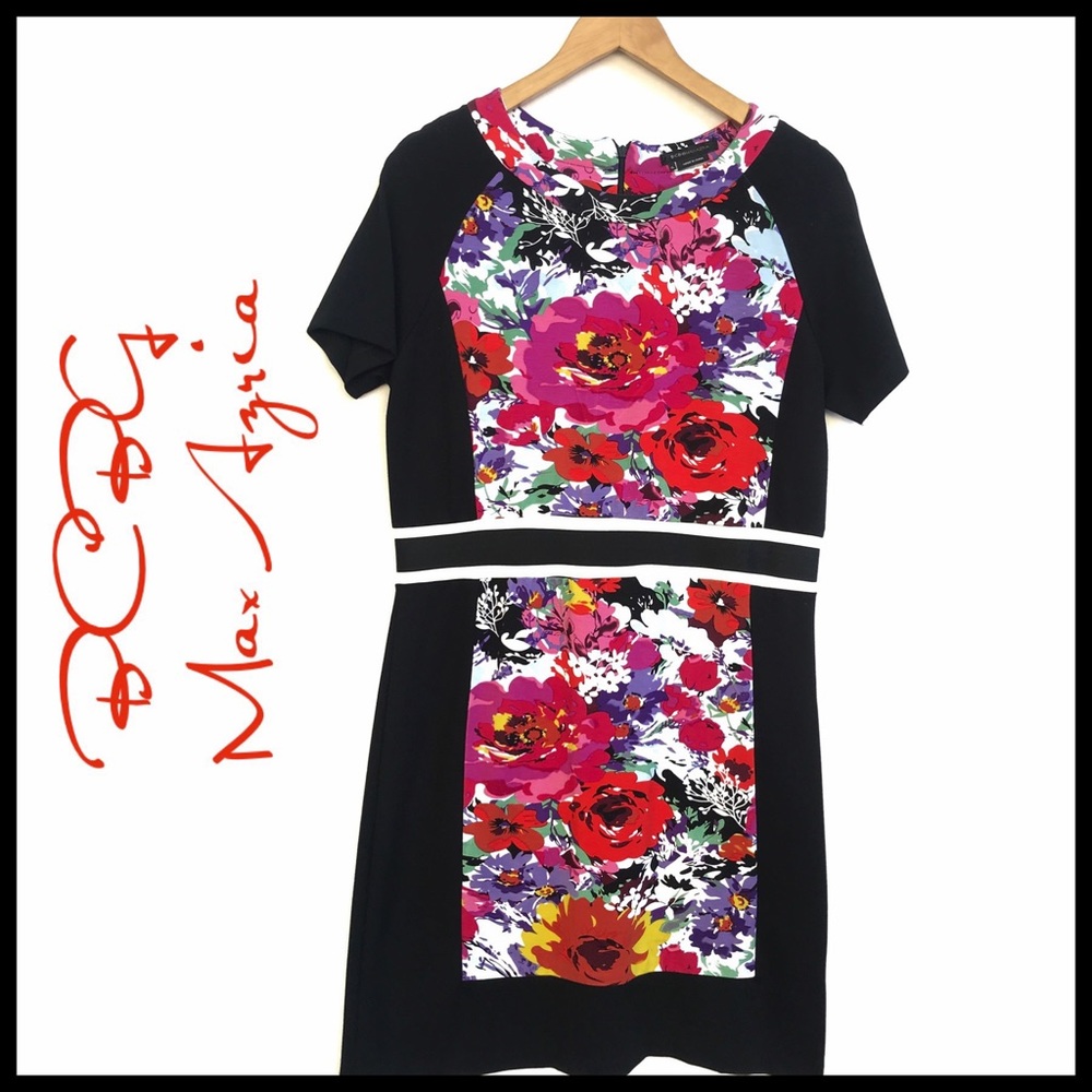 BCBG Max Azria Floral Block Shift Dress